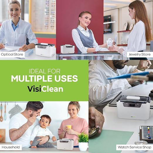 Ultrasonic Cleaner, Professional Ultrasonic Jewelry Cleaner for Diamond Ring, Silver, Gold, Earrings, Necklaces, Glasses, Denture, Retainer, Cpap, Coins, Mouthguard, Razors - VisiClean