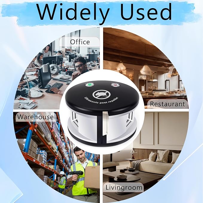 Mouse Repellent Ultrasonic Plug in, 360°Rodent Repellent Indoor Pest Control, Electronic Rat Deterrent for House Garage Kitchen Attic