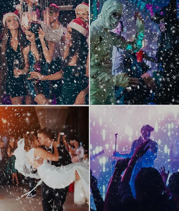 IMONE 1200W Snow Machine 90° Automatic Oscillation, Adjustable Snow Volume & Flake Size, 1L Tank, Dual Wired & Wireless Remote Control, Outdoor Snowflake Maker for Christmas, Weddings, Parties & Stage