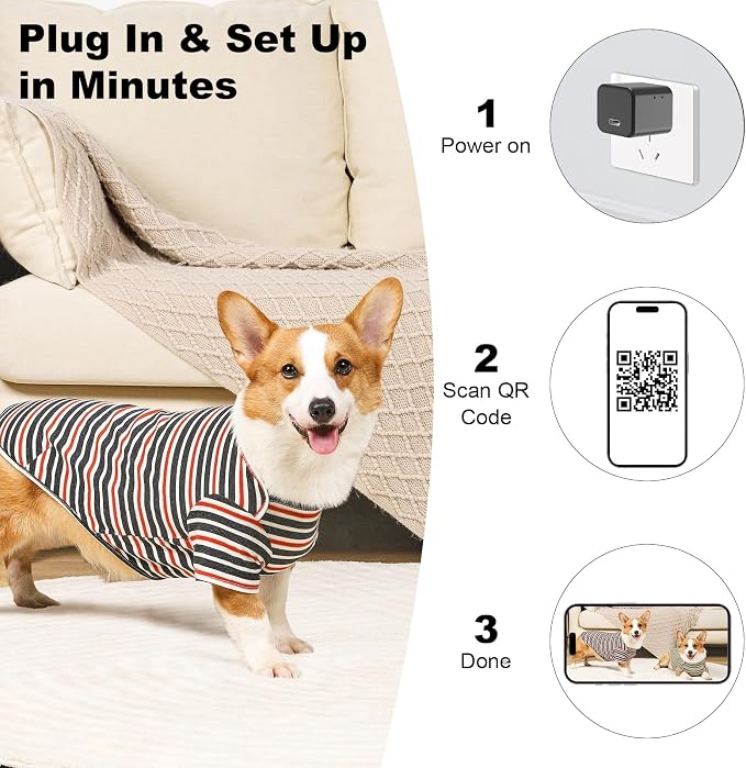 2.4G/5G WiFi Camera with Type-C Charger, 1080P HD Indoor Camera with Motion Detection, Plug-in Mini Cam for Home and Pet Care