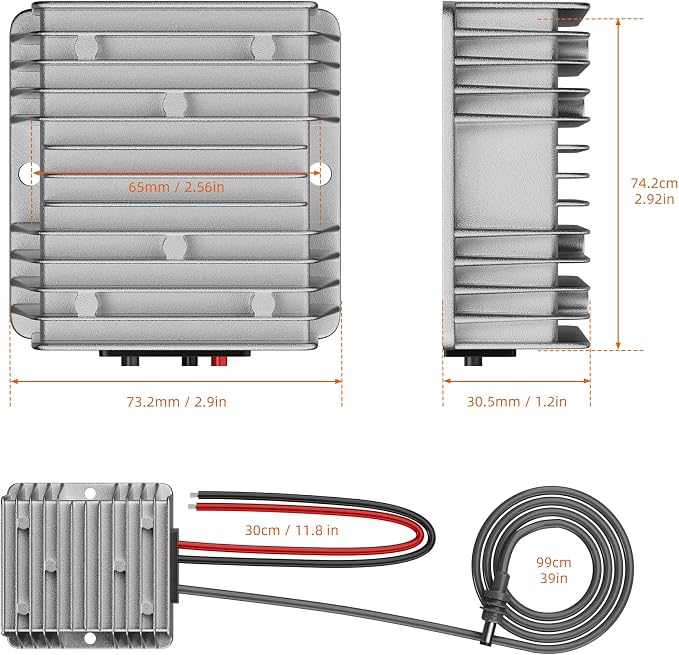 Starlink Standard 4X Gen 3 Power Adapter 12V to 57V 4.5A Converter for Starlink Standard 4/4X/V3/REV 4 Router 12V (10-36V) Step-Up Adapter DC Male Plug Cable for RV No Worry About Voltage Drop or Rise