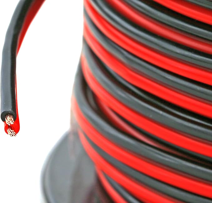 GS Power 18 Gauge Wire 200ft Oxygen Free, OFC Pure Copper Electrical 12v Low Voltage Speaker Wire Spool, 18AWG for Electric, Automotive, Trailer, Stereo, RC, Car, Home Theater, LED, Lamp Wiring