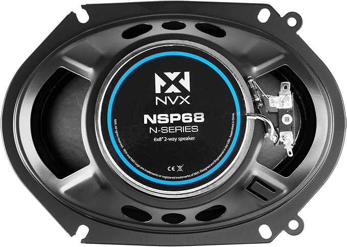 NVX® NSP68 6x8 Car Speakers, 540W Max, 180W RMS, 2-Way Coaxial w/Silk Dome Tweeters & Built-in X-Overs, Easy to Install in Cars/Trucks/Doors (Pair)
