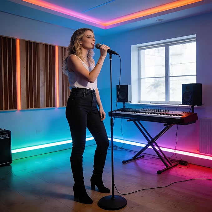 PAUTIX COB LED Strip Lights Pro, UL-Listed RGB Smart IC Chasing Color Addressable COB LED Tape Light, Music Sync Flexible RGB LED Lights, Smart Strip Light, for Party, Bedroom, Color Changing, 20ft