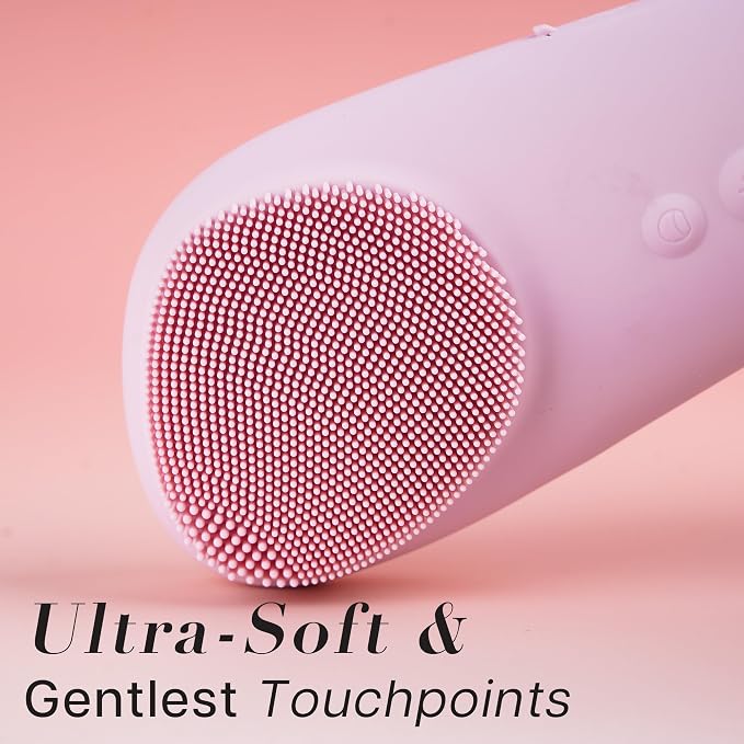 VRAIKO PorePure Silicone Face Scrubber | 2-in-1 Facial Cleansing Brush & Skin Spatula Duo | Blackhead Remover Pore Cleaner for Face & Nose | IPX7 Waterproof Exfoliating Massager Deep Cleansing