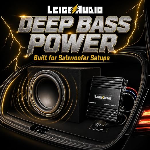 1600 Watts MonoBlock Amplifier, Class A/B, Remote Subwoofer Control, Mosfet Power Supply, Subwoofer Amplifiers for Car Audio Speakers