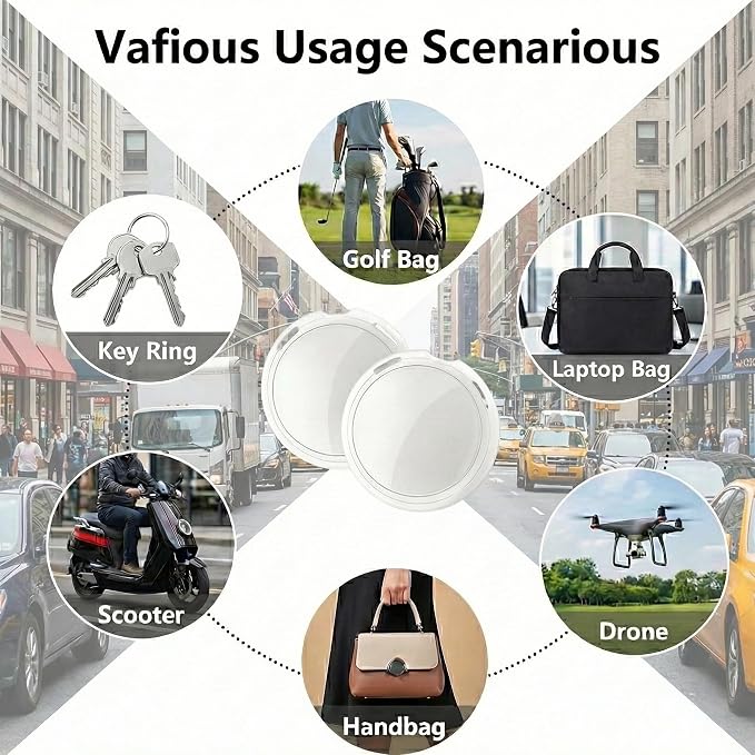2 Pack GPS Tracker for Vehicles with Magnetic Case(iOS Only)Global Tracking | Work with Apple Find My Waterproof Real-Time Location Hidden Car Device Bluetooth Finder No Fee or Subscription Required