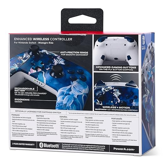 PowerA Enhanced Wireless Controller for Nintendo Switch/Switch 2 / Switch Lite/OLED Model - Legend of Zelda, Midnight Ride - Gamepad, game controller, Officially Licensed