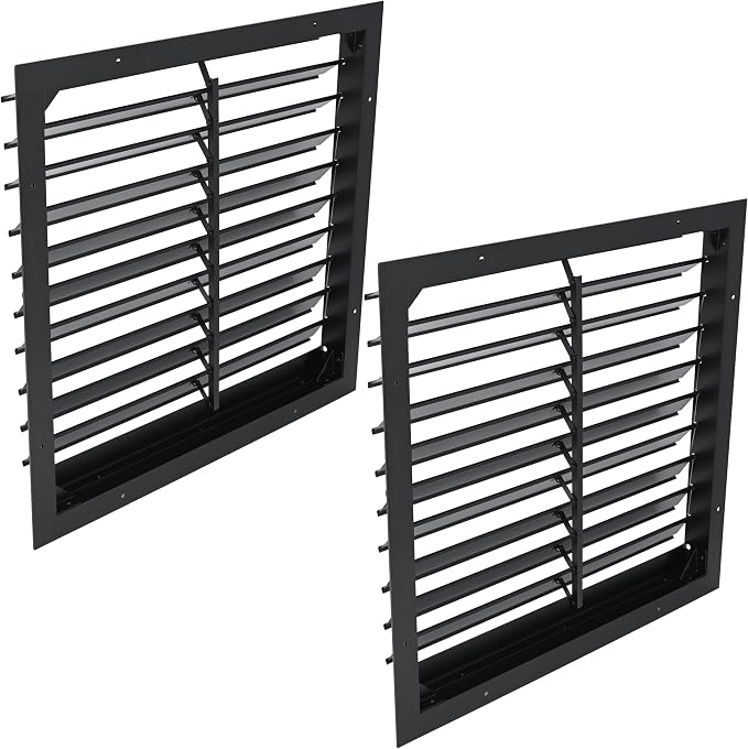 20 Inch Automatic Exhaust Shutter Louver Vent, 2Pcs Aluminum Gravity Shutters Louver for Windows Outside, Home Attics, Greenhouse Vent