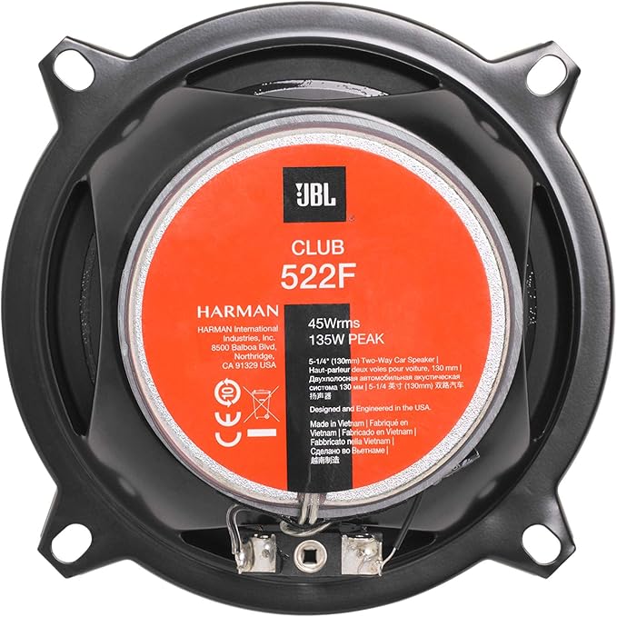 JBL Club 522F - 5", Two-way Component Speaker System (No Grill)