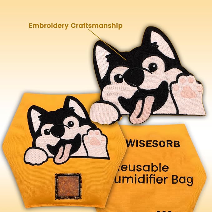 Wisesorb 600g 2pcs Rechargeable Desiccant Packs for Storage, Color Indicating Silica Gel Packets Moisture Absorbers with Transparent Window, Reusable Dehumidifier Bags for Gun Safe Closet Basement Car