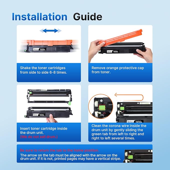 TN229XL Toner Cartridges Replacement for Brother TN229 XL TN-229XL TN-229 XL for Brother MFC-L3780CDW MFC-L3765CDW MFC-L3720CDW HL-L3280CDW HL-L3220CDW HL-L3300CDW (Black, Cyan, Magenta, Yellow)