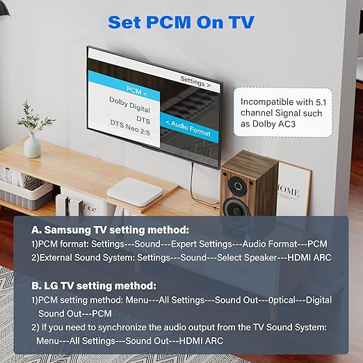 Unidirectional 192KHz HDMI ARC/eARC to Optical Toslink SPDIF Audio Extractor Splitter Converter Cable 6 Ft, USB Powered Digital Adapter for HDTV to Soundbar Home Theater Amplifier Old Speaker