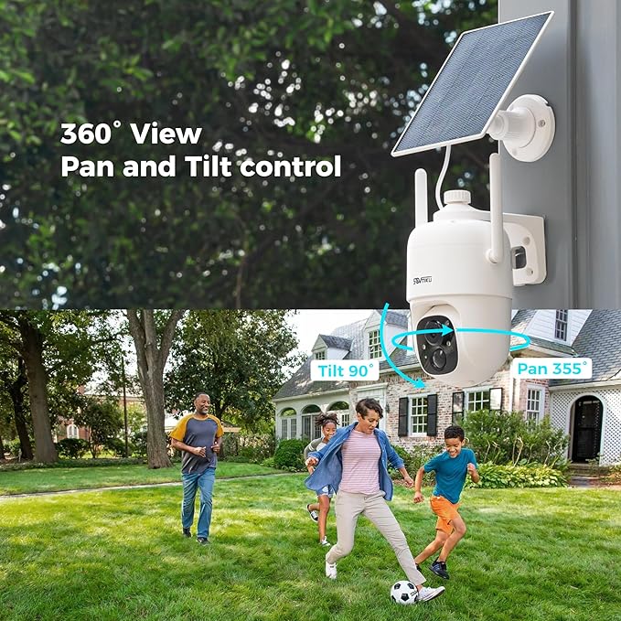 Vicohome 4CQ1 AI 2K Solar Security Camera Wireless Outdoor, Battery Powered,Two Way Audio,Motion Detection, 360ยฐ View,Easy to Setup,Color Night Vision,Audible Flashlight Siren,180 Days Exchange Policy