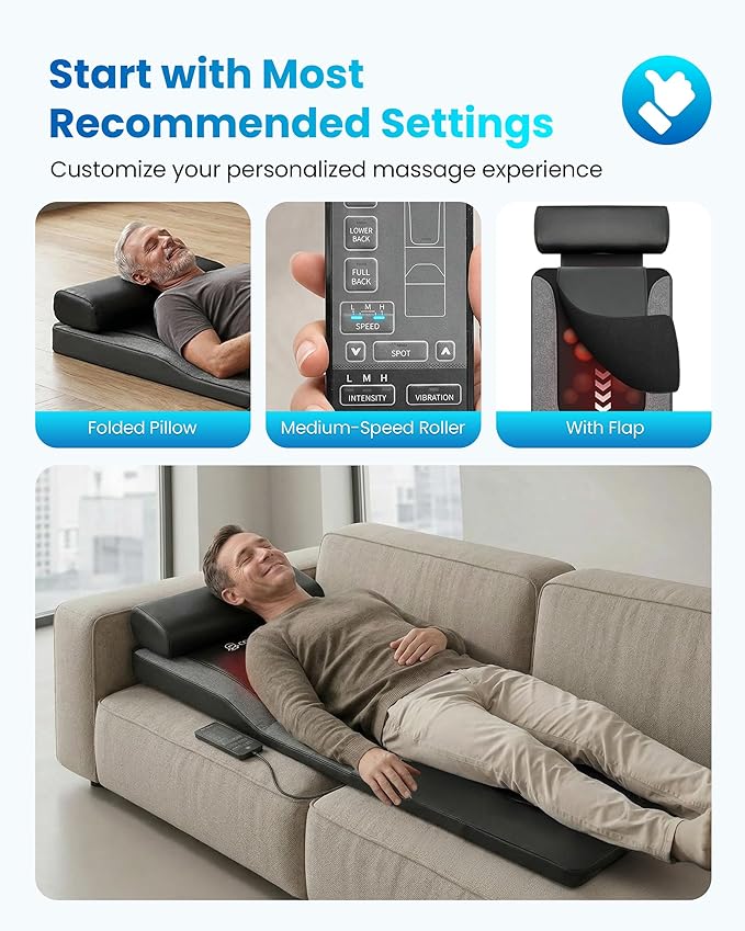 COMFIER FSA Full Body Massage Mat with Heat,HSA Eligible Shiatsu Back Massager for Pain Relief Deep Tissue Kneading&Vibration,Heating Chair Massage Pad for Recliner Sofa Bed,Mother‘s Day Gifts for Mom