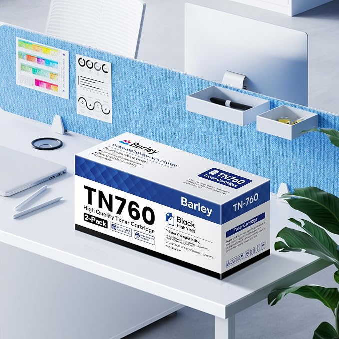 TN760 TN-760 Toner Cartridge Compatible TN760 High Yield Black Toner Cartridge Replacement for Brother TN760 TN-760 MFC-L2710DW MFC-L2750DW DCP-L2550DW Toner Printer (2-Pack).