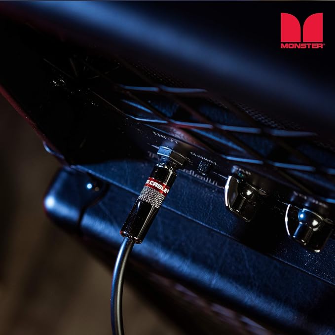 Monster Prolink Classic Instrument Guitar Cable - 3 ft Straight-to-Straight Instrument Cable. All Metal & Duraflex Outer Jacket. 90% Copper Braided Shield Monster Instrument Cable
