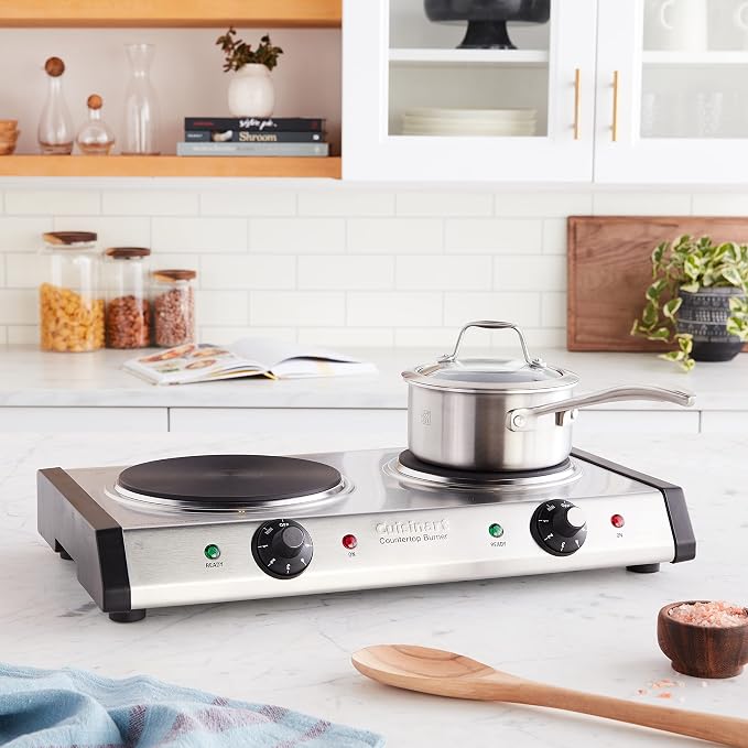 Cuisinart CB-60P1 Countertop Double Burner, Stainless Steel/Black