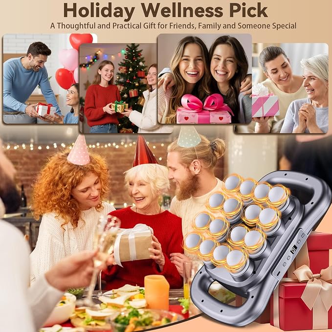 16-Head Massage Gun,2026 Upgrade Deep Tissue Percussion Massager with 9 Modes 9 Intensities, Muscle Tension Release Electric Massage Tools for Back,Shoulders,Legs,Fathers Day Gift