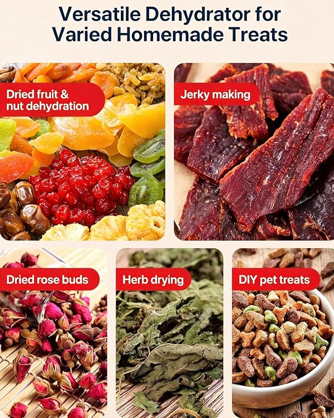Dehydrator 18Tray, Dual Fan Food Dehydrator Machine 800W Fast Drying, 24H Timer, 86-194℉ Temperature Control, 45dB Low Noise, LED Panel, Stainless Steel Dehydrator for Food and Herbs, Jerky Meat Fruit