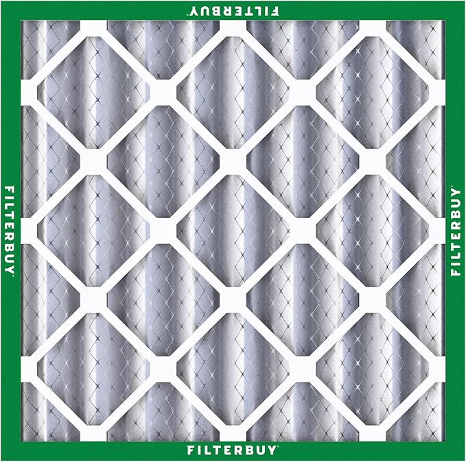 Filterbuy 25x25x4 Air Filter MERV 8 Essential Dust & Allergy Defense (5-Pack), Electrostatic Pleated HVAC AC Furnace Filters Replacement, Made in USA (Actual Size: 24.50 x 24.50 x 3.63)