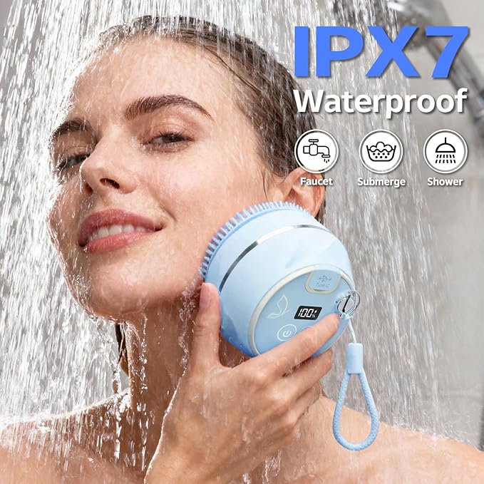 2Pack Face Cleansing Brush Pink and Blue, Waterproof Silicone Facial Cleansing Brush for Women and Men