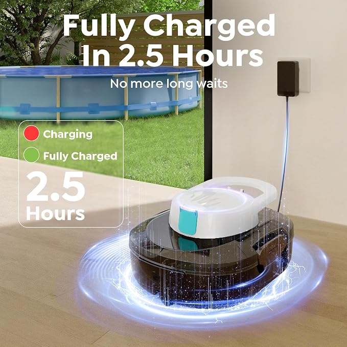 S1 Pro Cordless Robotic Pool Cleaner, 130-Min Runtime, Cleans Up to 1,292 Sq.Ft, Dual-Motor Pool Vacuum, Automatic Cleaner with Large Filter Basket, Fast Charging & Self-Parking(Glossy Black White)