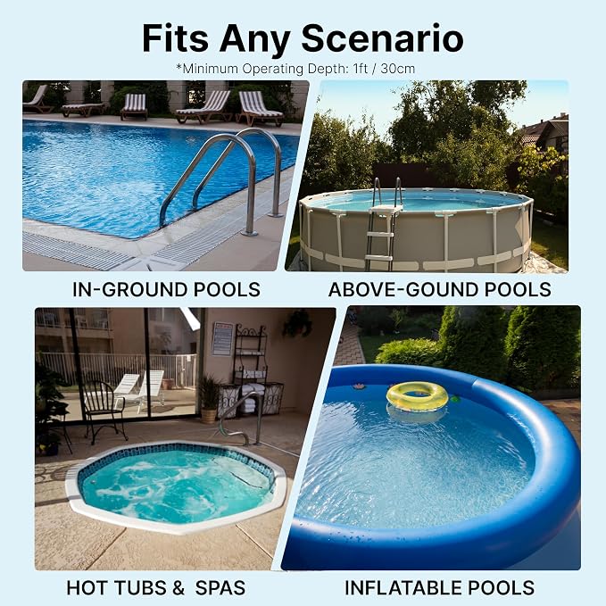 Pool Vacuum for Above Ground Pools & Inground Pools, 2026 Update for Motor, Consciot Rechargeable Handheld Cleaner with Telescopic Pole, 18.5 GPM Suction, 13.4" Head, 60-Min Runtime