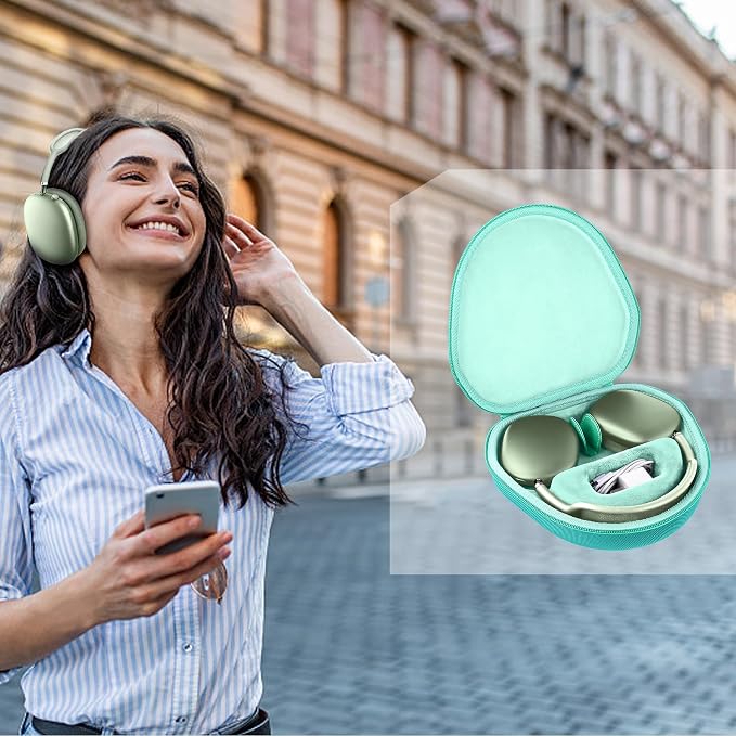 co2CREA Hard Case with Sleep Mode Replacement for Apple AirPods Max 2 / AirPods Max Wireless Over-Ear Headphones (Emerald Green Case)