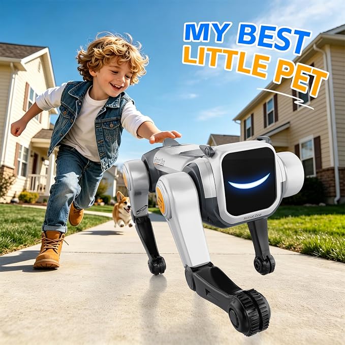 Smart Robot Stunt Dog Toys - Interactive STEM Puppy Pet with Remote & Voice Control, Realistic Actions & Programming, Durable Design for Kids, for Boys & Girls Age 6 7 8 9 10 and up
