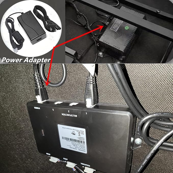 Power Adapter 2-Pin for Claiks P1.01.001 P101001 40" 48" 55" 63" 40x24 48X24 55X24 63X24 Inches Electric Standing Desk Adjustable Height Stand up Desk YH-K290018-C Power Supply Cord Charger PSU