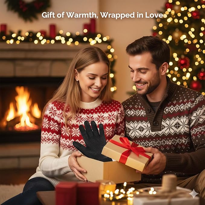 Heated Glove Liners for Men & Women, Thin Flexible Rechargeable Electric Gloves with Long-Lasting Battery for Typing