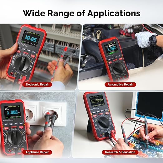 2-in-1 Handheld Oscilloscope Multimeter - 1MHz Bandwidth 2.5MS/s Sampling Rate, Digital Oscilloscope & Auto-Ranging Multimeter Combo, 2.4" Backlit Display with Probes, for Electronics DIY, Repair