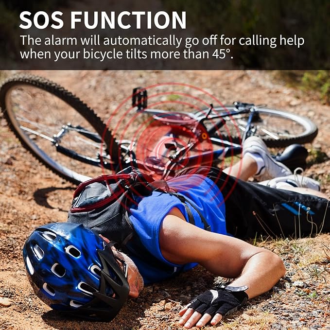 Bike Alarm Wireless Vibration Motion Sensor, Bike Alarm with Remote, Anti Theft for Electric Bike Motorcycle Golf Car Trailer Mailbox 113dB Loud IP65 Waterproof