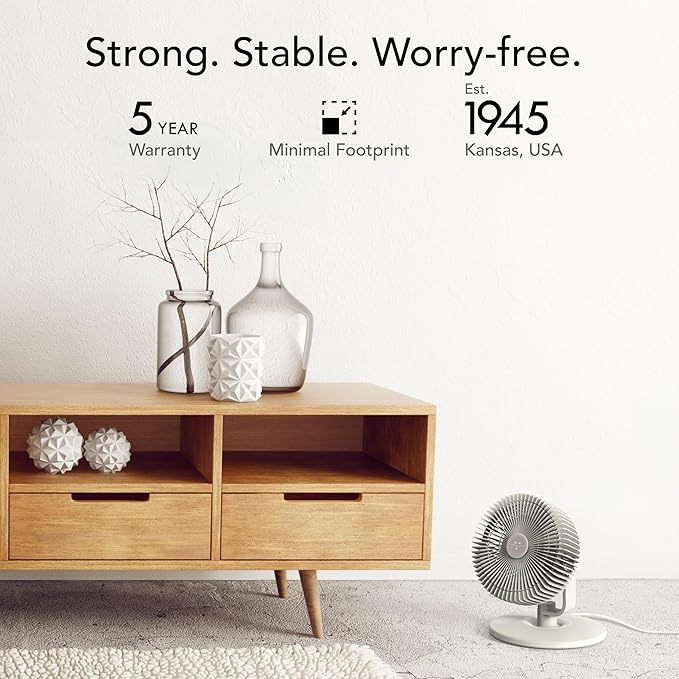 Vornado REFRESH 8 Table Fan with Aromatherapy Scent Pads, Swiveling Base, Easy to Clean, 3 Speed Settings, 45-Degree Tilt, Optimized Fan Sound for Sleep, Electric Fan for Bedroom, Office, & Home