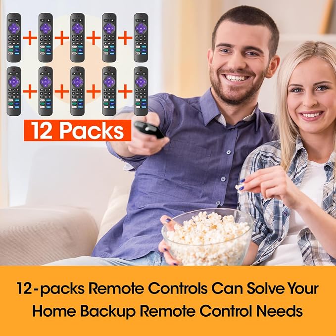 12 Pack Replacement Remote Control Only for Roku TV, Compatible with All TCLRoku/HisenseRoku/OnnRoku/SharpRoku/PhilipsRoku (Not for Roku Stick, Box or Speaker)