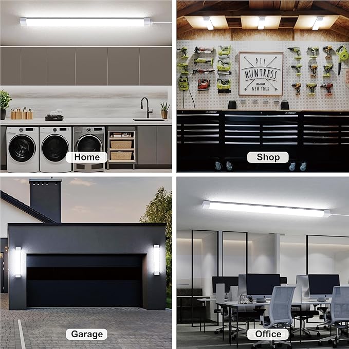 ONIDEK Under Cabinet Lighting Plug in Light Dimming and Color with Remote | With wireless wall switch 16 inch 15W 1500LM 3000-6500K adjustable LED Tube Light Fixture for Cabinet Closet Office
