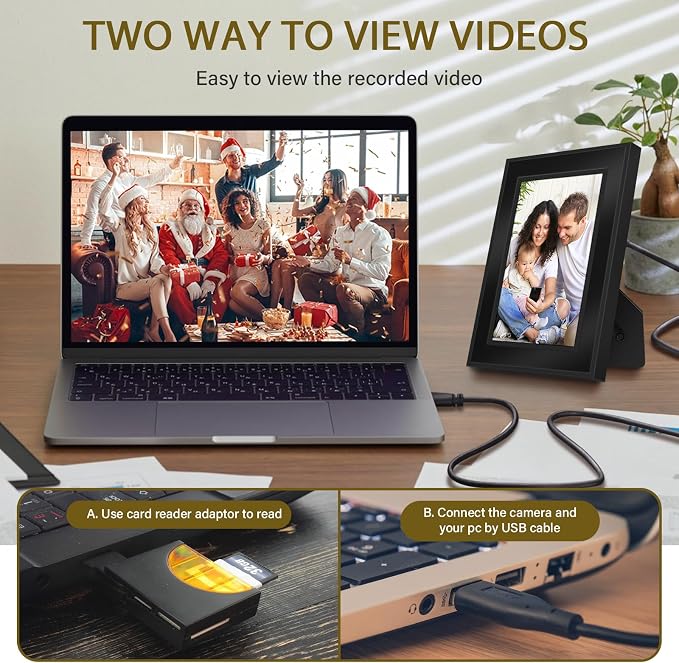 Security Camera, Hidden Spy Camera Photo Frame, Hidden Camera Nanny Cam No WiFi Mini Cam for Pet Baby Elderly Indoor Office Surveillance