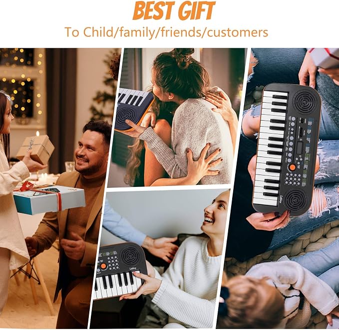 Kmise Mini Keyboard Piano 32 Key Small Portable Digital Electronic Keyboard with 30 Demo Songs Musical Gift for Beginners Kids(No Power Cord Included)
