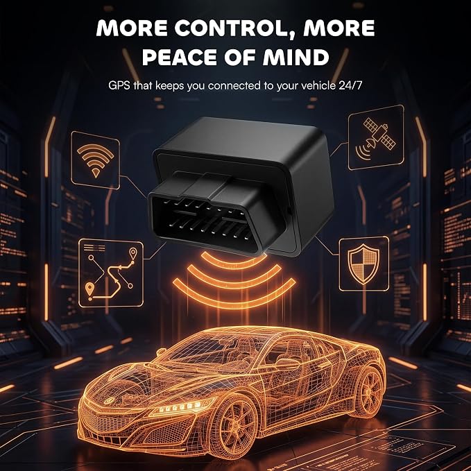 findCar-OBD-4G - GPS Tracker for Vehicles: Car, Motorcycle and Truck with Built-in SIM, Plug-and-Play Connection, Vehicle Tracking with App, Anti-Theft, Speed Alert. Low-Cost Subscription Plans