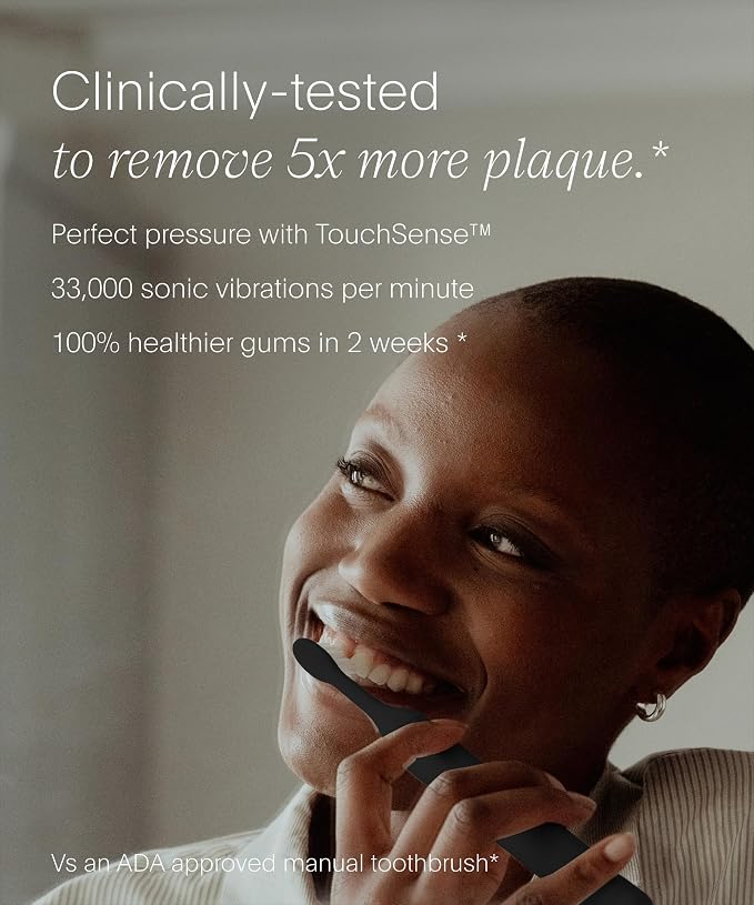 SURI 2.0 New Sonic Electric Toothbrush with Pressure Sensor & UV-Cleaning Travel Case |1 Month+ Battery | Electric Toothbrush for Adults | Travel Toothbrushes | Tooth Brush | Black