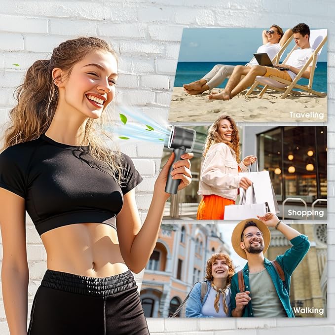 1-100 Speed Portable Handheld Turbo Fan, 【15000RPM】Ultra High-speed,Personal Hand Held Travel Fans,5000mAh Battery Rechargeable Mini Fans,Digital Display,Small Pocket Fan for Summer Essential Gift