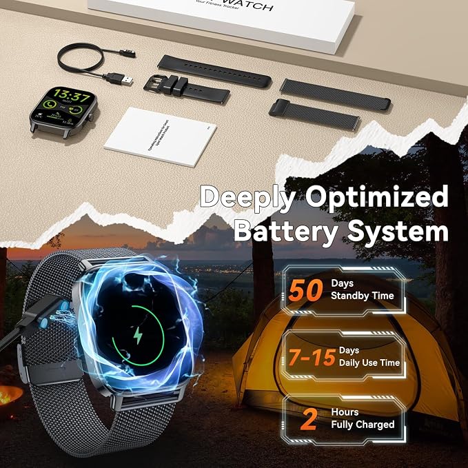Smart Watch for Men Women Fitness Tracker: Waterproof Bluetooth Call Answer Make Smart Watches for Android iPhone Digital Mens Watches Activity Smartwatch Pedometer Heart Rate Monitor 120 Sports Model
