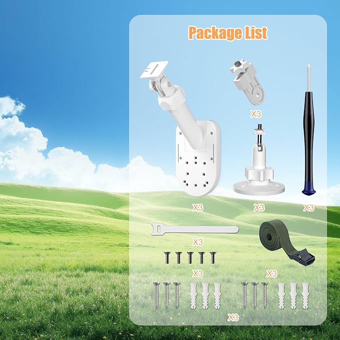 3 Pack Wall Mount for Cameras and Solar Panels, 2-in-1 Mount for Ring, Blink, Eufy, Arlo, Wyze, etc Solar Panel and Cam, with Ring Stick Up Cam/Spotlight Cam/Plus/Pro(Battery), Adjustable Angle
