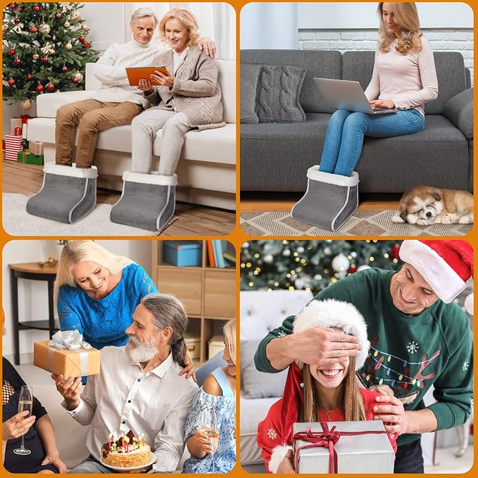 Electric Heated Foot Warmer - KLADNDER Heating Foot Warmer for Men & Women, Feet Warmer with 6 Temperature Setting 4 Timer Setting, Auto Shut Off Washable Inner Lining, Fast Heat Use for Winter Gifts