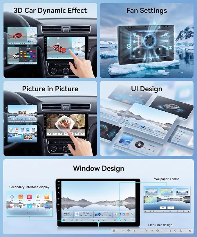 8-Core 4G+64G Car Stereo for Honda Civic 2001-2005, 9-Inch 1280P QLED Touchscreen Car Radio with 5G WiFi Wireless Carplay Android Auto DSP Bluetooth5.1 GPS Navi SWC Backup Camera