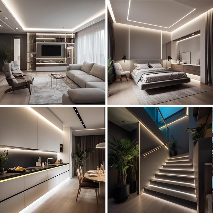 Pandery COB LED Strip,LED Strip Lights 3M/9.84ft,Touch Dimmable LED Strips,CRI90+,4000K Natural White cob led,1600LEDs,24V LED Tape Lights,Indoor for Bedroom, Kitchen, TV, Mirror,Cabinet