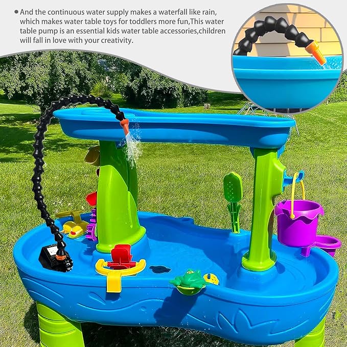 Water Table Pump,Universal Joint Pipe Water Table Pump,Kids Water Table Accessories,Fun Summer Outdoor Water Game Toys for Kids