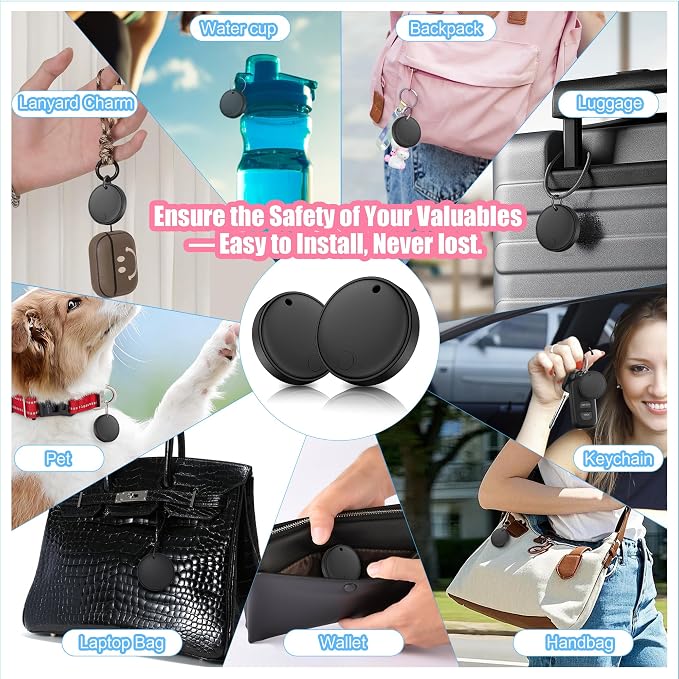 2026 Air Tracker Tags-4 Packs Android & iOS,Dual System Smart Tags Bluetooth Luggag Tracker Keys Finder/Item Locator Work with Apple Find My (iOS)&Google's Find Hub(Android) for Key,Backpack,Luggage