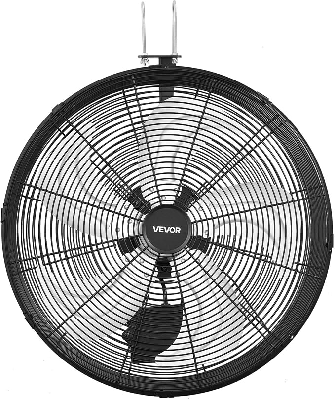 VEVOR Greenhouse Air Circulation Fan, 5800 CFM Powerful Air Circulator Electric Fan, 10 Speeds, 3 Switchable Modes, LCD Control, Ceiling Wall Mount, Fast Ventilation for Greenhouse, Patio, Garage